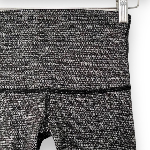 Lululemon Wunder Under Pant Hi-Rise Coco Pique Black White Full Length Luon Sz 4 - Picture 4 of 10